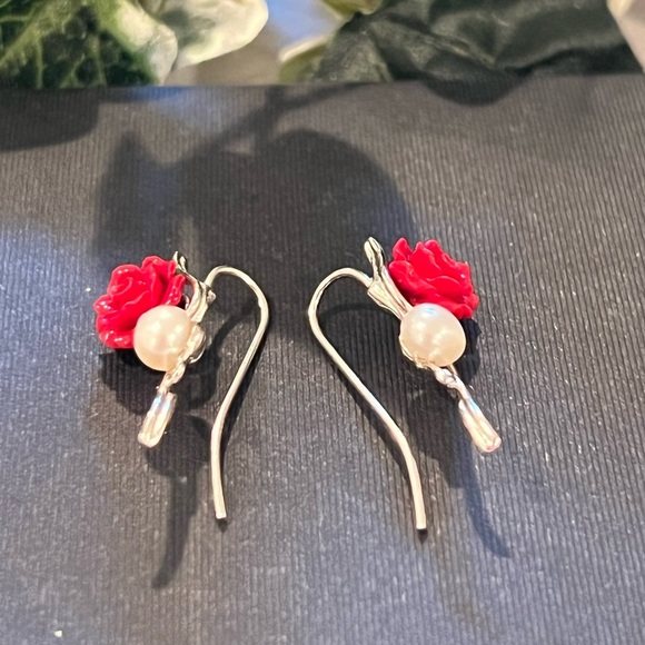 BLING JEWELRY sterling silver floral drop earrings - Picture 5 of 5